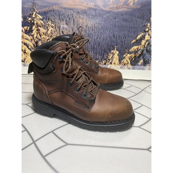 RED WING 2326 Brown Leather Boots STEEL TOE Oil Resistant Men\'s Size 6 main image 6